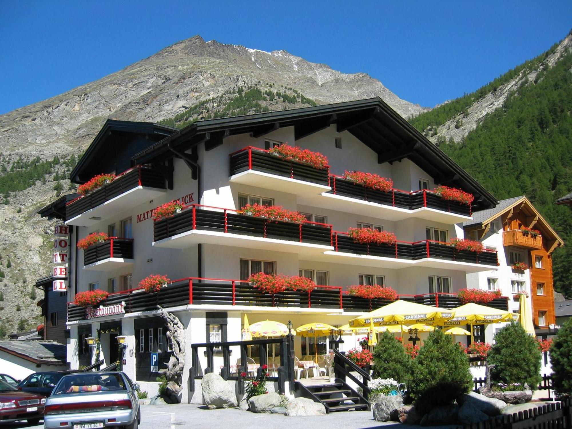 Hotel Restaurant Mattmarkblick Saas-Almagell Exterior photo